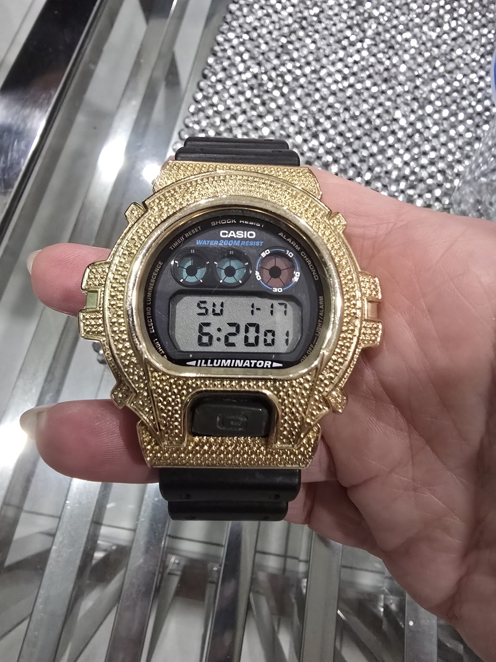 Casio Gold Digital Illuminator Watch - Black Strap